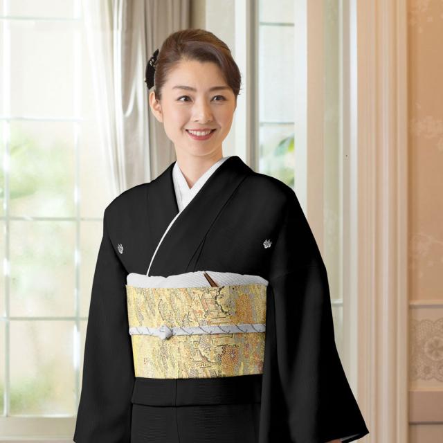 レンタル 絽（夏用） 黒留袖 届いてすぐ着れる安心フルセット 貸衣装